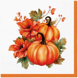 PAW L szalvéták 33x33cm Pumpkin With Flowers