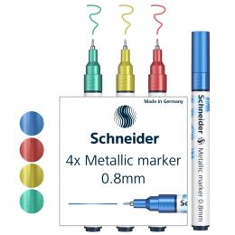 Schneider Paint-It 010 Metallic filctoll, 4 darabos készlet, hegye 0,8 mm-es