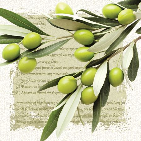 Szalvéta PAW L 33x33cm Greek Olives