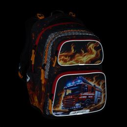 Iskolai hátizsák BagMaster Dopi 26 B + tolltartó + tasak - Tűzoltók (5)