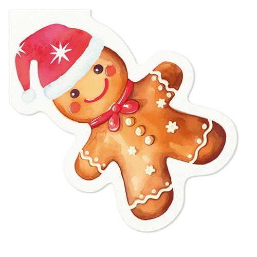 Obrúsky PAW 32x32cm Airlaid Shape Cute Gingerman