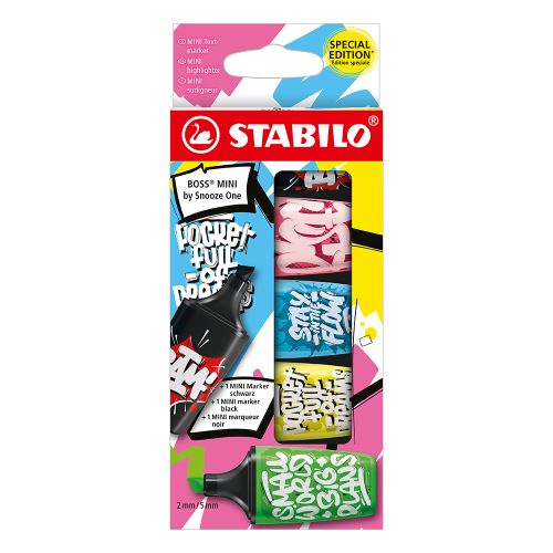 Szövegkiemelő STABILO BOSS MINI by Snooze One - 5 db-os készlet