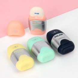 Radír  + Hegyező  MILAN Capsule Silver (4)
