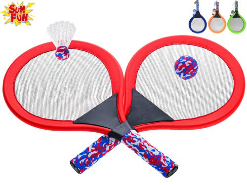 Sun Fun ütő szett 2db labdával és kosárral 4 színű hálóban