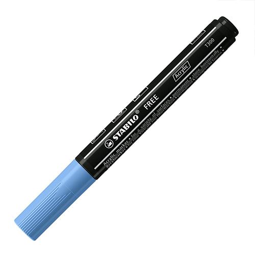 Akril filctoll STABILO FREE Acrylic T300 Kerek hegyű  2-3 mm - kobaltkék