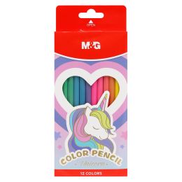 M&G Unicorn hatszögletű zsírkréták - 12 darabos készlet (1)