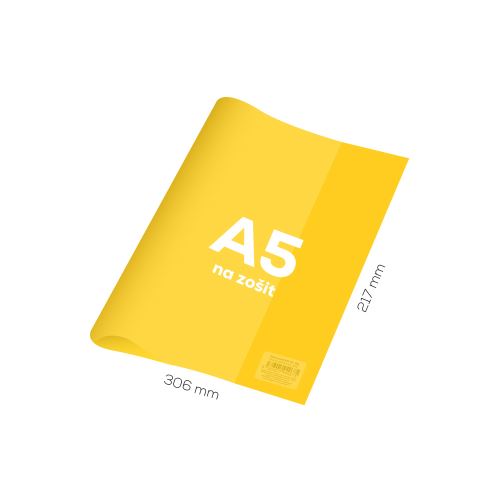 Munkafüzet borítója A5 PVC 306x217 mm - átlátszó/sárga