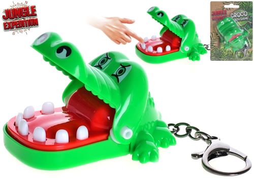 Jungle Expedition kulcstartó/játék krokodil, 7 cm, kartonlapon, 12 db DBX-ben