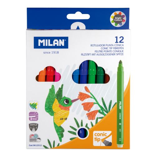 Filctoll MILAN 0,5mm - készlet 12db kerek