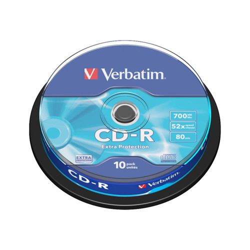CD-R Verbatim 43437 Extra védelem, 52x, 700 MB / 80 MIN, 10 csomag