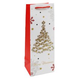 Ajándékzsák palackhoz – karácsonyi 12x36x10 cm (vegyes /ár 1 db-ért) (2)