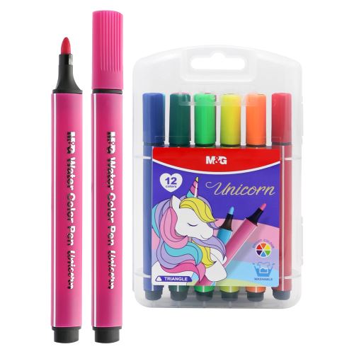 Vízjelzők, háromszögletű M&G Unicorn - 12 darabos készlet