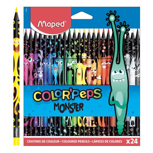 MAPED "COLOR'PEPS MONSTER" háromszögletű zsírkréták, 24 db-os készlet