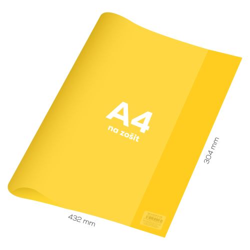 Borító notebookhoz A4 PVC 432x304 mm - átlátszó/sárga