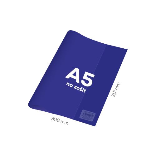 Munkafüzet borítója A5 PVC 306x217 mm - átlátszó/kék