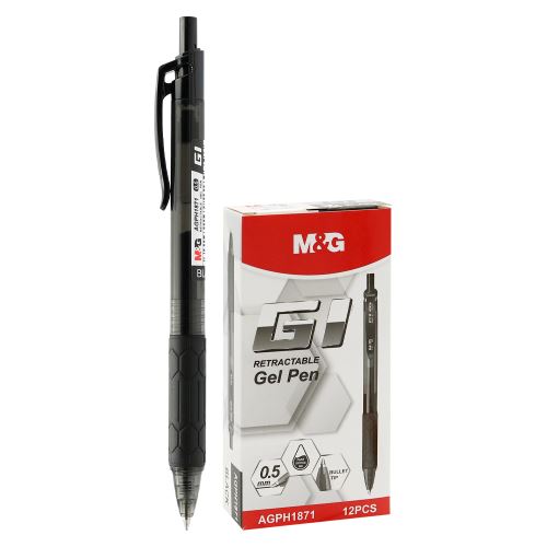 Gél toll M&G G1 (0,5 mm) - fekete utántöltővel