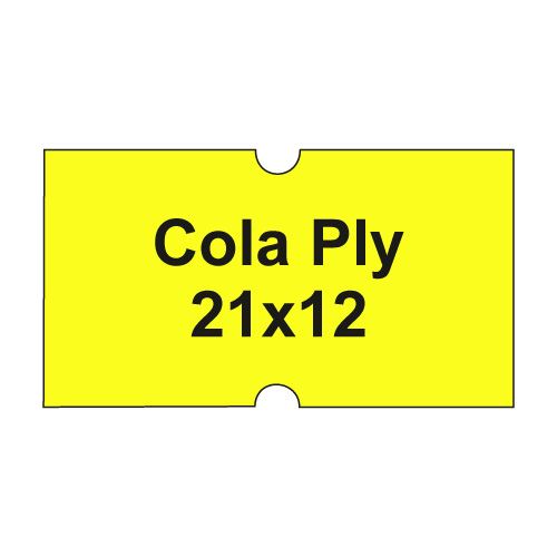 Etikety cen. COLA PLY 21x12 hranaté - 1250 etikiet/kotúčik, žlté