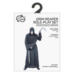 Kostým pre dospelých Grim Reaper (rúcho s kapucňou, opasok), univerzálna veľkosť (2)