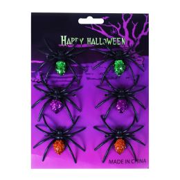 Halloween pók dísz 6,5x6 cm (6 db)