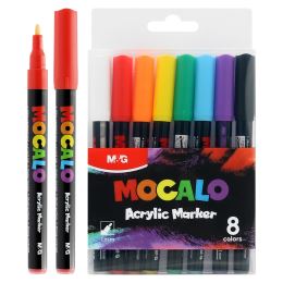 M&amp;G MOCALO akril filctoll, 1 mm-es tollhegy (8 színből álló készlet)