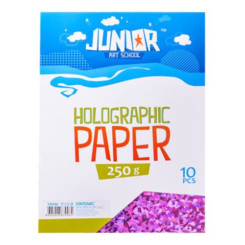 Dekor karton  A4 10 db rózsaszín hologrammos 250 g