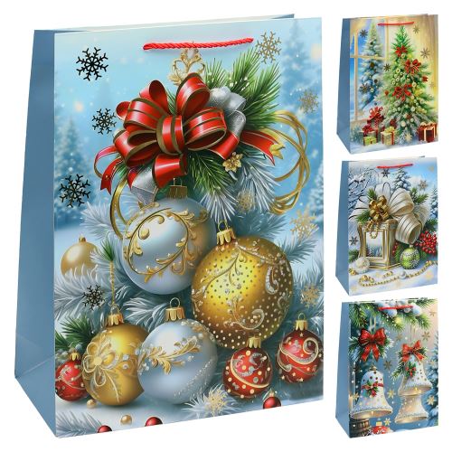 Darčeková taška vianočná 40x30x12 cm (mix 4 dizajnov - /cena za 1 ks)