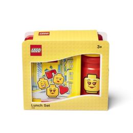 LEGO ICONIC Girl tízórai szett (kulacs és doboz) - sárga/piros (3)