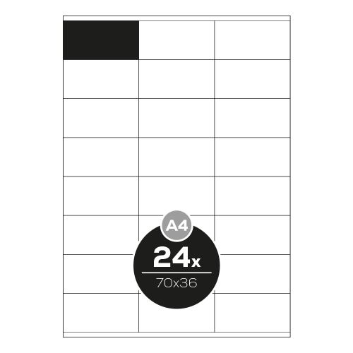 Top Stick etikettek A4/100 db, 70x36 mm - 24 etikett, fehér