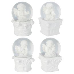 Hógömb 45x45x60 mm-es angyal figurával (4 féle kivitelben / 1 db ára) (1)