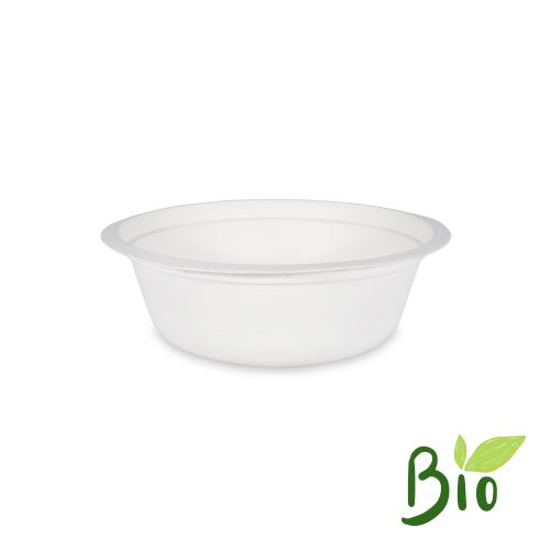 BIO cukornád kerek tál 500 ml, 15,5x5,5 cm (50 db csomagban)