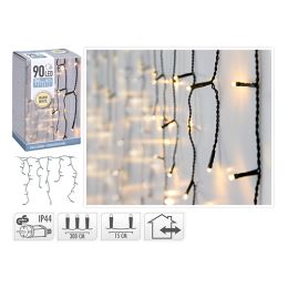 Világítólánc 90 LED meleg fehér, hossza 3 m, 230V (kültéri használatra)