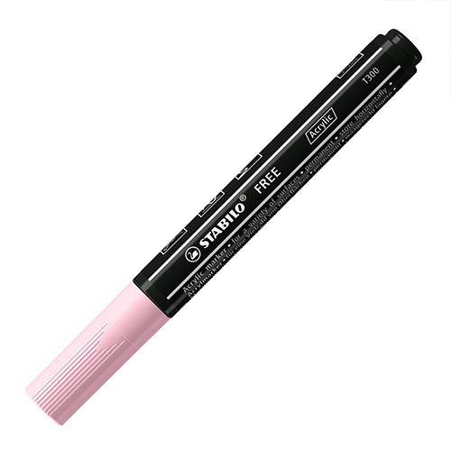 Akril filctoll STABILO FREE Acrylic T300 Kerek hegyű  2-3 mm - rózsaszín