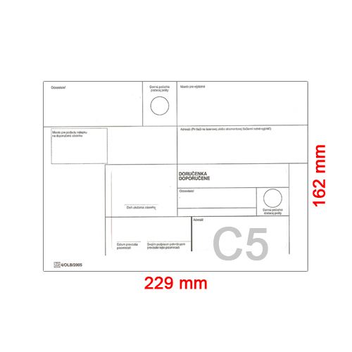 C5 162x229 mm borítékok ajánlott / 20db (22888)