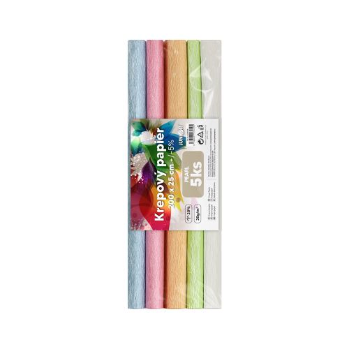 Krepp papír JUNIOR 200x25 cm PEARL (5 darabos készlet)