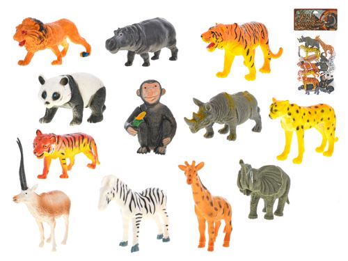Safari állatkák 7-12 cm 12 darab zacskóban