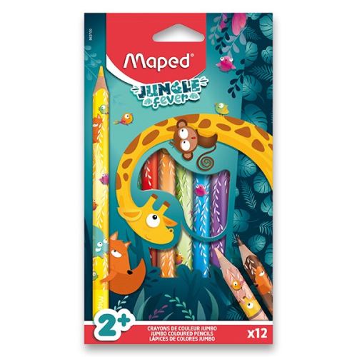 Pastelky MAPED Jungle Fever Jumbo 12 ks