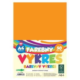 Farebný výkres A4 180g/m2, bal/50 ks - oranžová