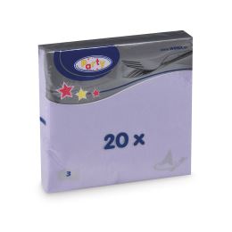 Szalvéta 3-rétegű 33 x 33 cm világoslila 20db (1)