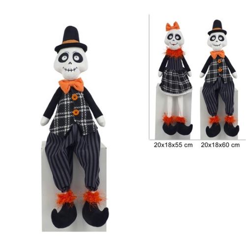 Dekorácia Halloween Kostlivec sediaci 55 – 60 cm v obleku /1ks