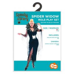 Spider Widow felnőtt jelmez (ujjas, galléros ruha, öv), S-es méret (3)