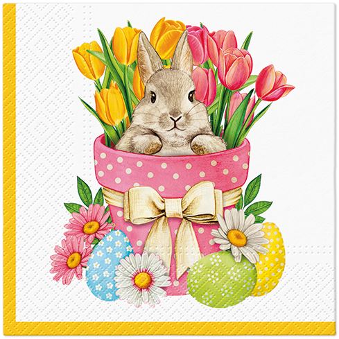 PAW L szalvéták 33x33cm Flower Bunny