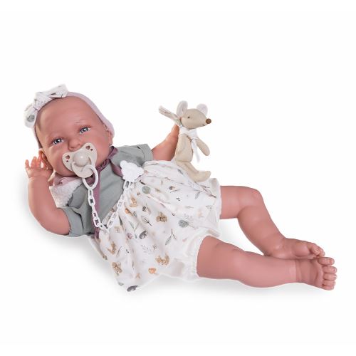 Babák - újszülött Daniela plüss egérrel, 52 cm