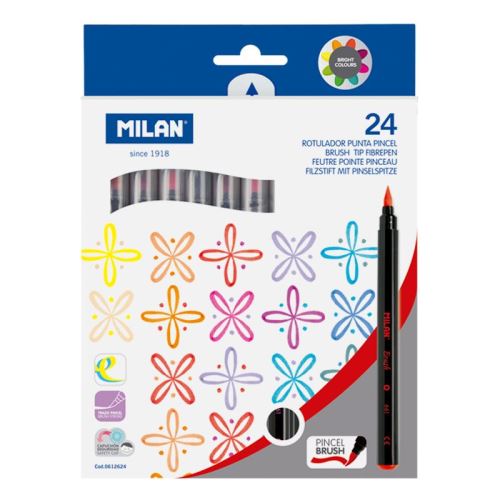Fixy štetcové MILAN (sada 24 ks)