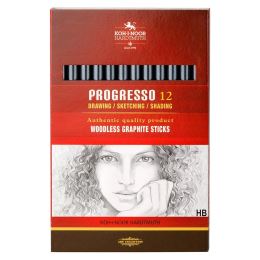 Grafitová ceruzka bezdrevná KOH-I-NOOR Progresso HB, sada 12 ks (1)