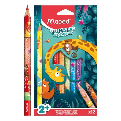 MAPED Jungle Fever Jumbo 12 db zsírkréta MAPED Jungle Fever 12 db