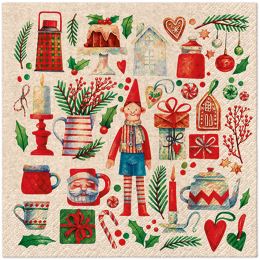 PAW L szalvéták 33x33cm We Care Christmas Motifs