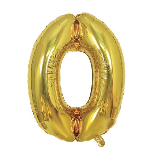 Születésnapi léggömb, arany 40" szám 0