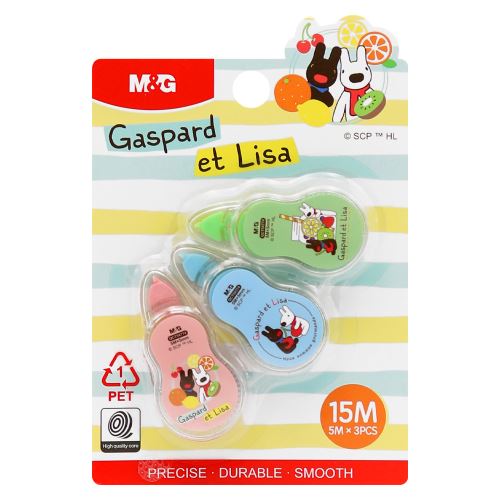 M&G Gaspard et Lisa korrektor szalag, 5 mm x 15 m (3 db-os készlet)