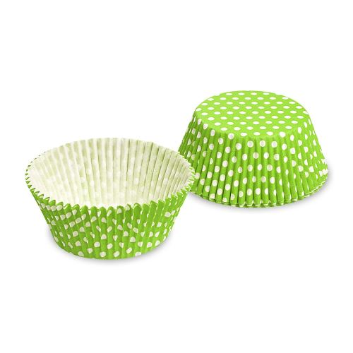 Tésztakosár (PAP) Pöttyös fehér/sárgászöld O50 x 30 mm [40 db]