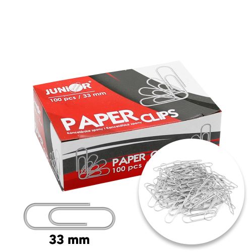 Gémkapocs nikkel JUNIOR, 33 mm/100 db